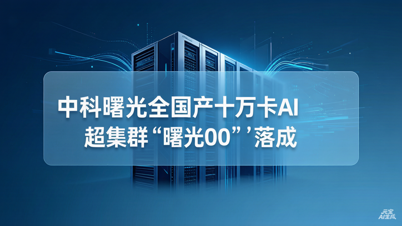 中科曙光全国产十万卡AI超集群“曙光8000”落成，超智融合集成进入新阶段